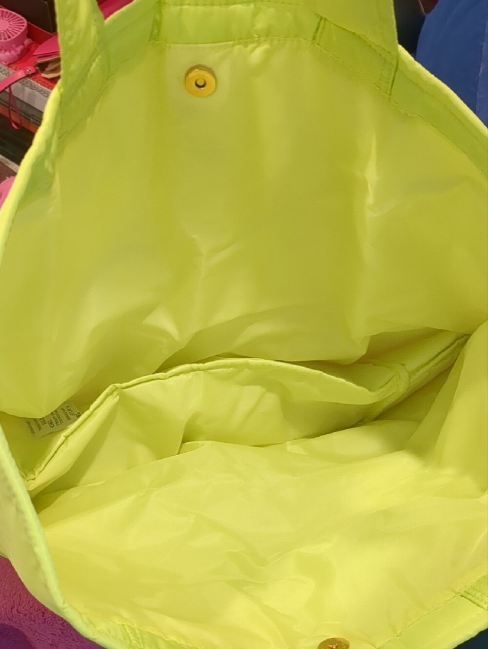 NWT Ulta Beauty Lime Light Neon Lime Side-Cinch Tote Bag - Picture 4 of 7